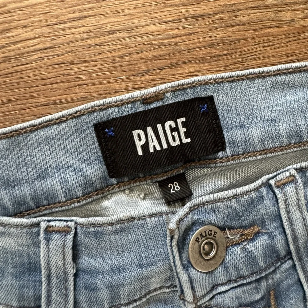 NWT‎ Paige Lennox Slim Transcend Denim Jeans Sz 28 Light Blue Wash
